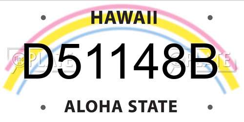 D51148B Hawaii License Plate