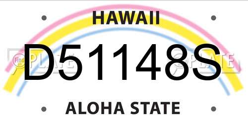 D51148S Hawaii License Plate