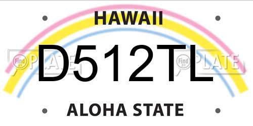 D512TL Hawaii License Plate