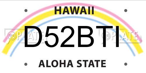D52BTI Hawaii License Plate