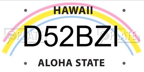 D52BZI Hawaii License Plate