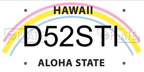 D52STI Hawaii License Plate