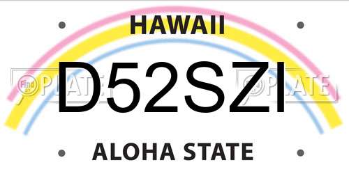 D52SZI Hawaii License Plate