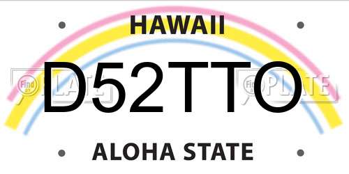 D52TTO Hawaii License Plate
