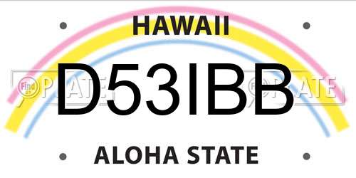 D53IBB Hawaii License Plate