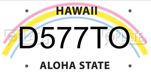 D577TO Hawaii License Plate