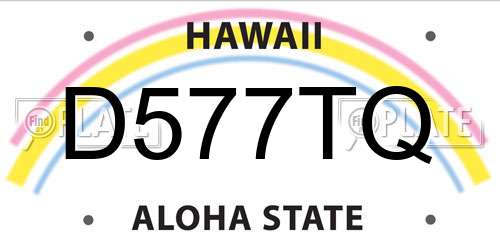 D577TQ Hawaii License Plate