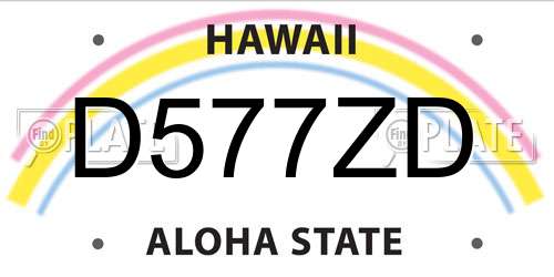 D577ZD Hawaii License Plate