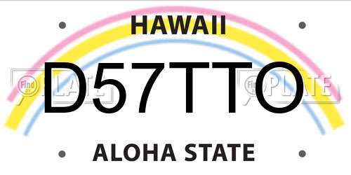 D57TTO Hawaii License Plate