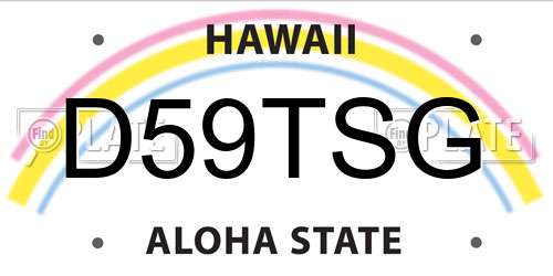 D59TSG Hawaii License Plate