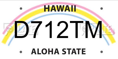 D712TM Hawaii License Plate