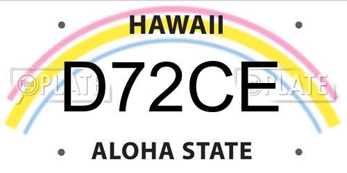 D72CE Hawaii License Plate
