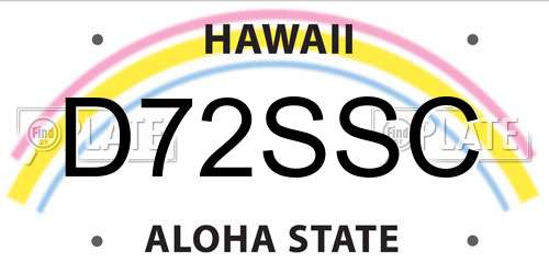 D72SSC Hawaii License Plate