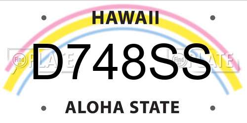 D748SS Hawaii License Plate