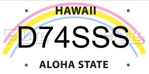 D74SSS Hawaii License Plate