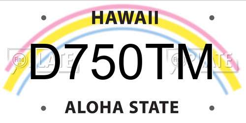 D750TM Hawaii License Plate