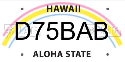 D75BAB Hawaii License Plate