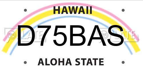 D75BAS Hawaii License Plate