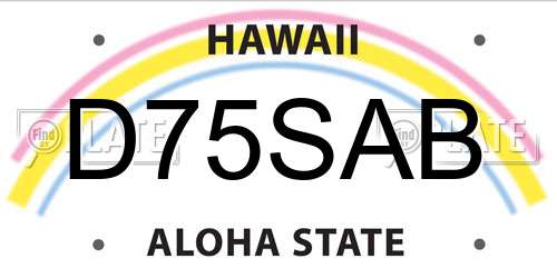 D75SAB Hawaii License Plate