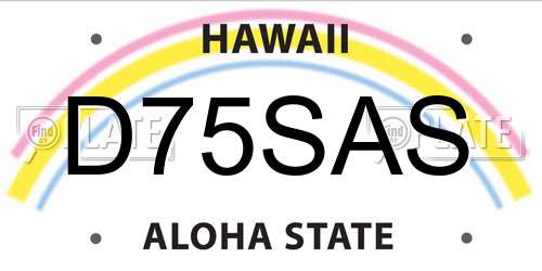 D75SAS Hawaii License Plate