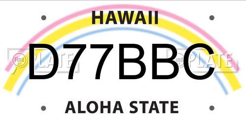 D77BBC Hawaii License Plate