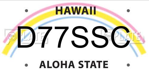 D77SSC Hawaii License Plate