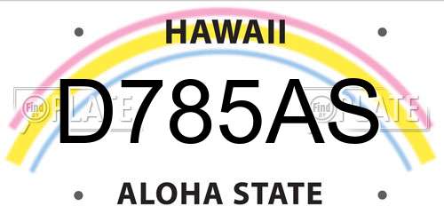 D785AS Hawaii License Plate
