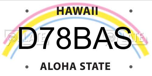 D78BAS Hawaii License Plate
