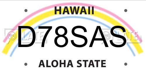 D78SAS Hawaii License Plate