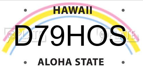 D79HOS Hawaii License Plate