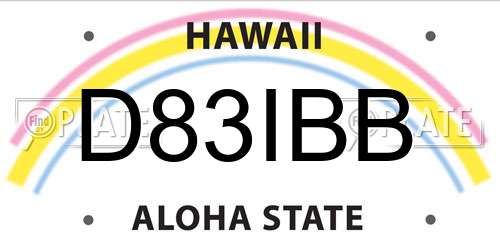 D83IBB Hawaii License Plate