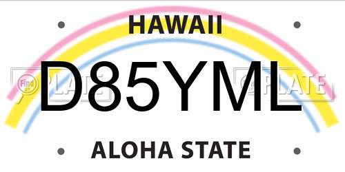 D85YML Hawaii License Plate