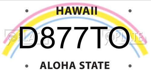 D877TO Hawaii License Plate