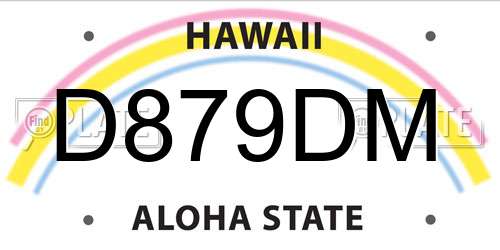 D879DM Hawaii License Plate