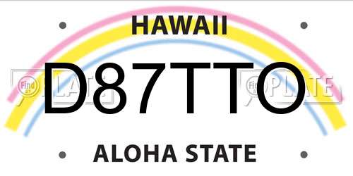 D87TTO Hawaii License Plate