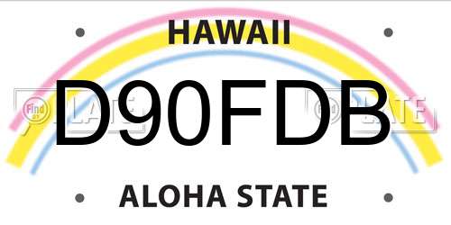 D90FDB Hawaii License Plate