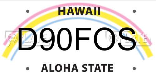 D90FOS Hawaii License Plate