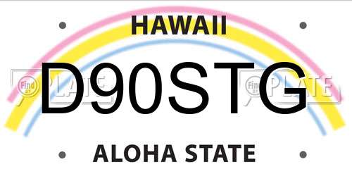 D90STG Hawaii License Plate