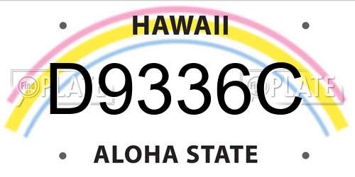D9336C Hawaii License Plate