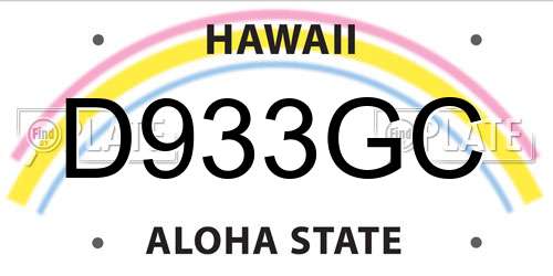 D933GC Hawaii License Plate