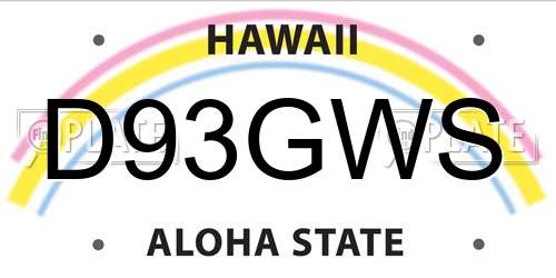 D93GWS Hawaii License Plate