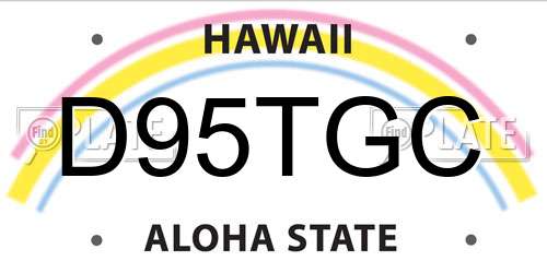 D95TGC Hawaii License Plate