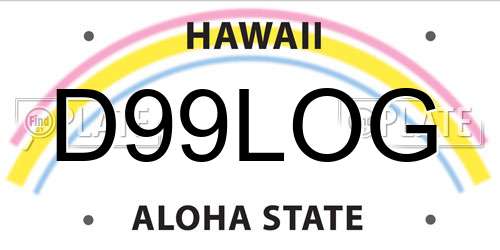 D99LOG Hawaii License Plate