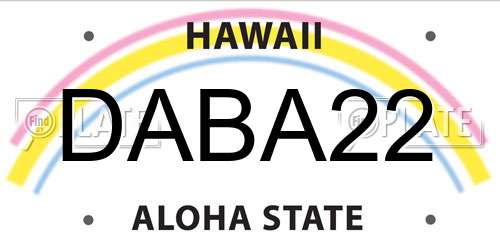 DABA22 Hawaii License Plate