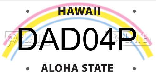 DAD04P Hawaii License Plate