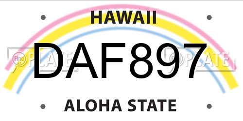 DAF897 Hawaii License Plate