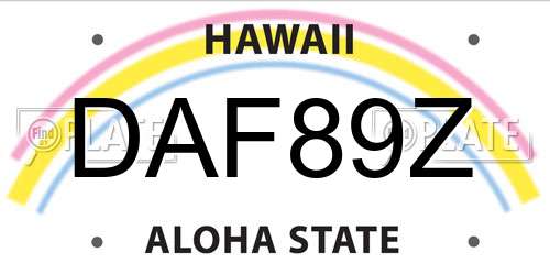 DAF89Z Hawaii License Plate