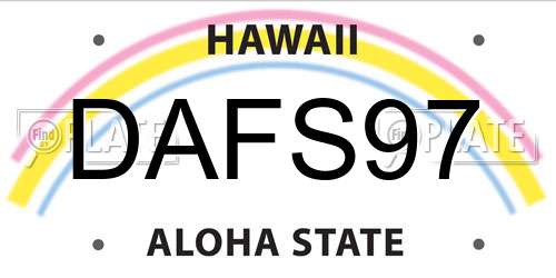 DAFS97 Hawaii License Plate