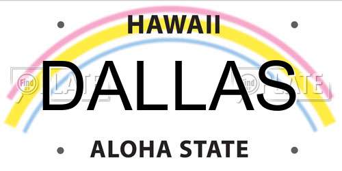 DALLAS Hawaii License Plate