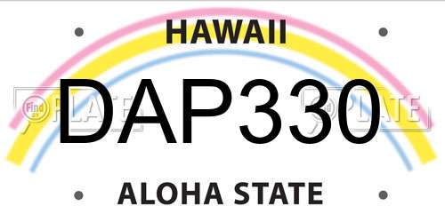 DAP330 Hawaii License Plate